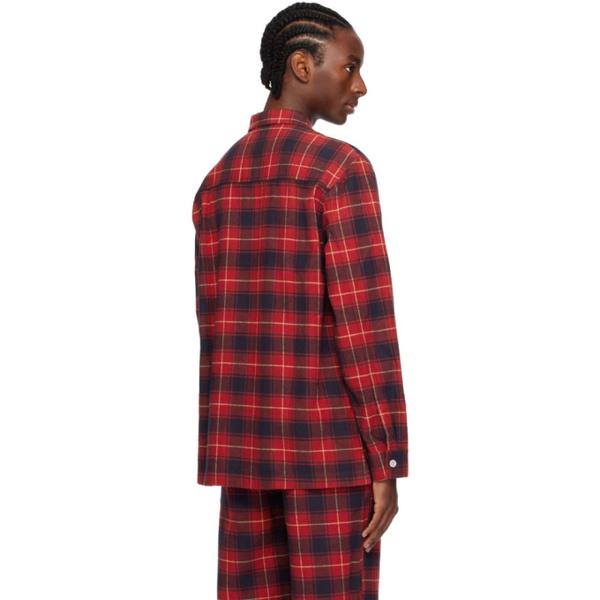  테클라 Tekla Red Plaid Pyjama Shirt 241482M218016