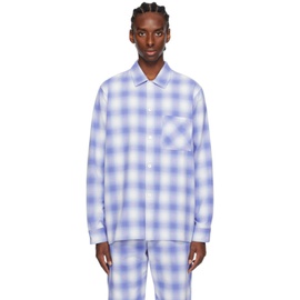 테클라 Tekla Blue Plaid Pyjama Shirt 241482M218017