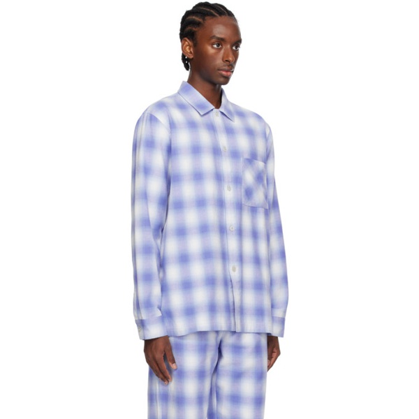  테클라 Tekla Blue Plaid Pyjama Shirt 241482M218017