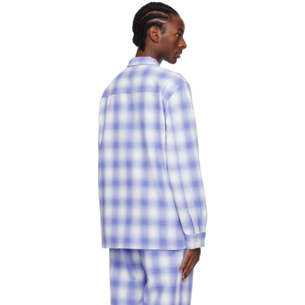  테클라 Tekla Blue Plaid Pyjama Shirt 241482M218017
