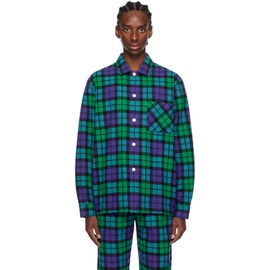 테클라 Tekla Green & Blue Plaid Pyjama Shirt 241482M218018