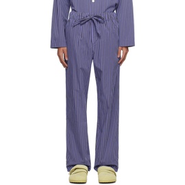테클라 Tekla Blue & Brown Drawstring Pyjama Pants 241482M218029