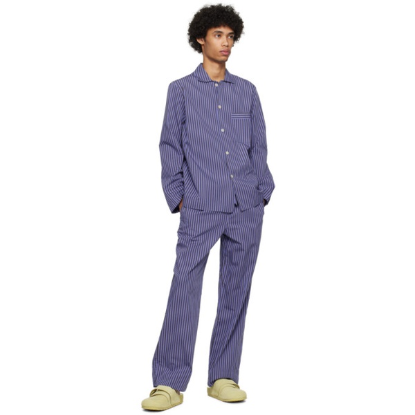  테클라 Tekla Blue & Brown Drawstring Pyjama Pants 241482M218029