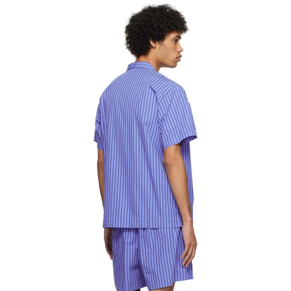  테클라 Tekla Blue Short Sleeve Pyjama Shirt 241482M218040
