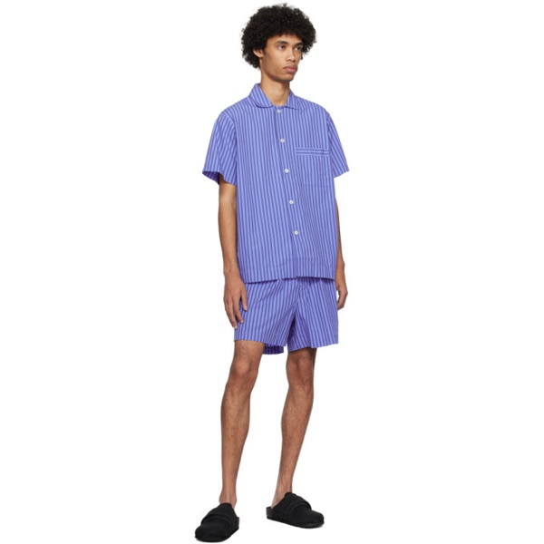  테클라 Tekla Blue Short Sleeve Pyjama Shirt 241482M218040