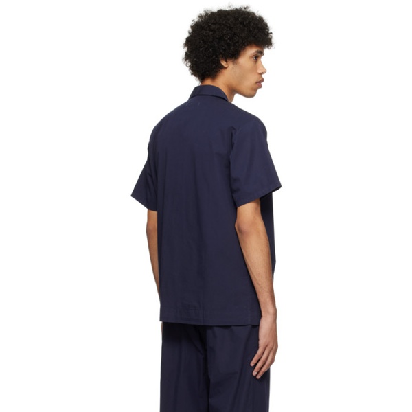  테클라 Tekla Navy Short Sleeve Pyjama Shirt 241482M218041