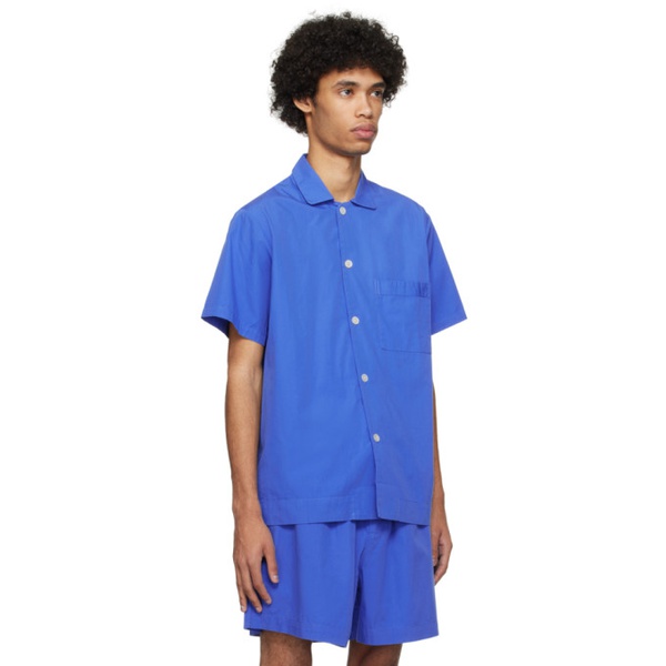  테클라 Tekla Blue Short Sleeve Pyjama Shirt 241482M218042