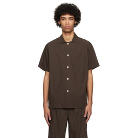 테클라 Tekla Brown Short Sleeve Pyjama Shirt 241482M218043