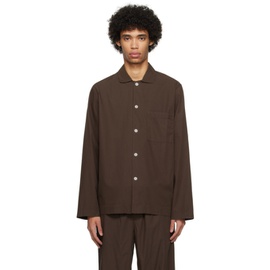 테클라 Tekla Brown Long Sleeve Pyjama Shirt 241482M218047