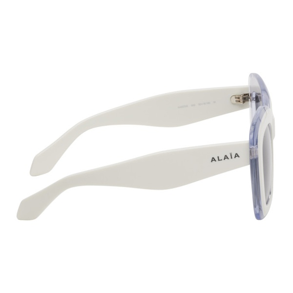  알라이아 ALAIA White Rectangular Sunglasses 241483F005002