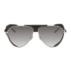 알라이아 ALAIA Silver & Black Pilot Sunglasses 241483F005006