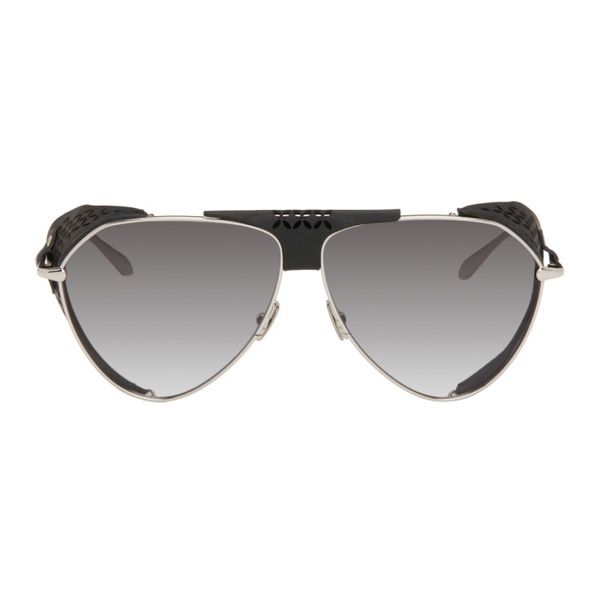  알라이아 ALAIA Silver & Black Pilot Sunglasses 241483F005006
