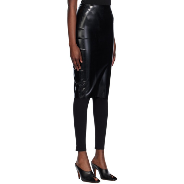  알라이아 ALAIA Black Opaque Midi Skirt 241483F090001