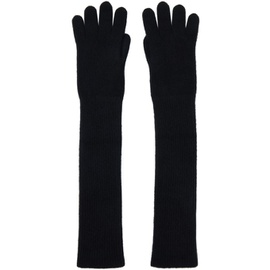 오라리 AURALEE Black Baby Cashmere Knit Long Gloves 241484F012002