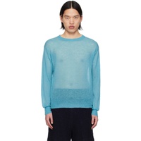 오라리 AURALEE Blue Semi-sheer Sweater 241484M201007