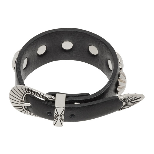  토가 풀라 토가 Toga Pulla Black Concho Leather Bracelet 241492F020002