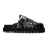 Toga Pulla SSENSE Exclusive Black Eyelet Metal Sabot Loafers 241492F121030