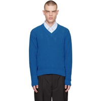 엠에프펜 Mfpen Blue V-Neck Sweater 241505M206000