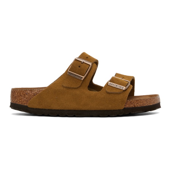 버켄스탁 버켄스탁 Birkenstock Tan Narrow Arizona Soft Footbed Sandals 241513F124052