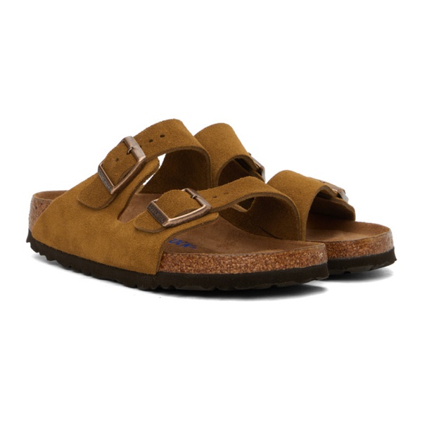 버켄스탁 버켄스탁 Birkenstock Tan Narrow Arizona Soft Footbed Sandals 241513F124052