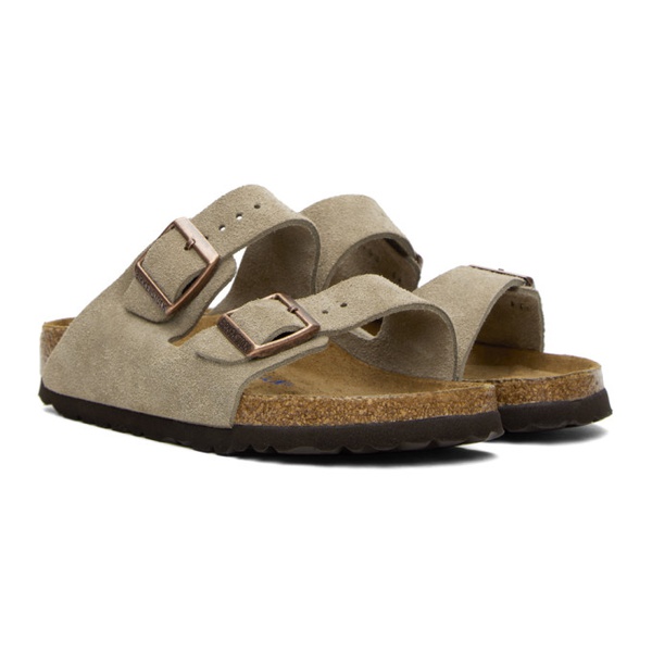 버켄스탁 버켄스탁 Birkenstock Taupe Narrow Arizona Soft Footbed Sandals 241513F124053
