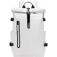 레인스 RAINS White Rolltop Contrast Large Backpack 241524M166006