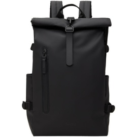 레인스 RAINS Black Rolltop Large Backpack 241524M166008