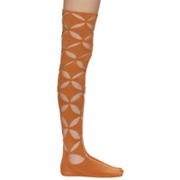 이사 볼더 Isa Boulder SSENSE Exclusive Orange Long Argyle Socks 241541F076006