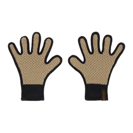 이사 볼더 Isa Boulder SSENSE Exclusive Beige & Black Oatmeal Gloves 241541M135000