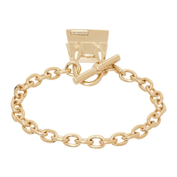  자크뮈스 JACQUEMUS Gold Le Raphia Le Bracelet Chiquito Barre Bracelet 241553F020004
