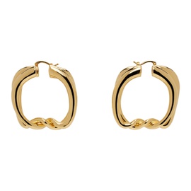 자크뮈스 JACQUEMUS Gold Les Petites Creoles Nodi Earrings 241553F022003