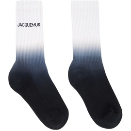 자크뮈스 JACQUEMUS White & Navy Les Classiques Les chaussettes Moisson Socks 241553F076005