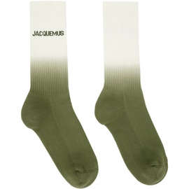 자크뮈스 JACQUEMUS 오프화이트 Off-White & Green Les Classiques Les chaussettes Moisson Socks 241553F076006