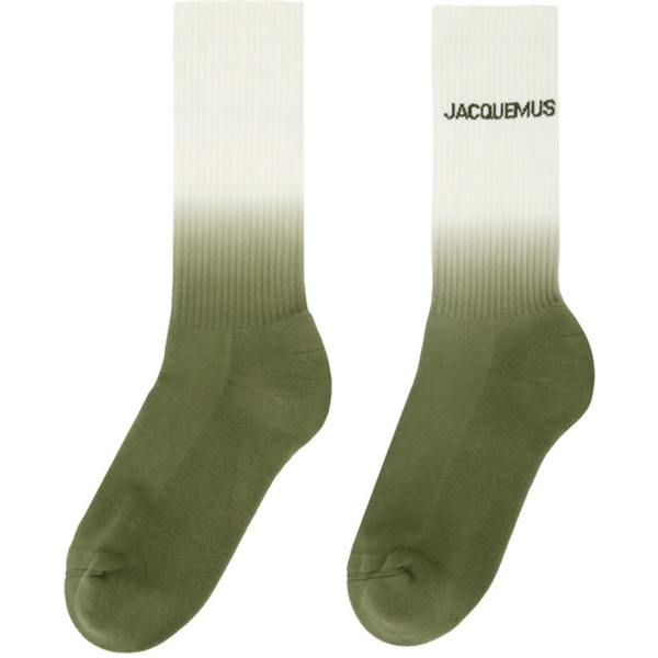  자크뮈스 JACQUEMUS 오프화이트 Off-White & Green Les Classiques Les chaussettes Moisson Socks 241553F076006