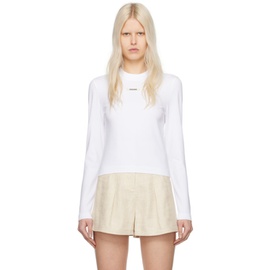 자크뮈스 JACQUEMUS White Les Classiques Le T-Shirt Gros Grain Manches Longues Long Sleeve T-Shirt 241553F110018