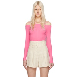 자크뮈스 JACQUEMUS Pink Le Papier Le T-Shirt Sierra Long Sleeve T-Shirt 241553F110024