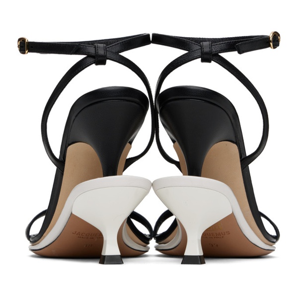  자크뮈스 JACQUEMUS Black & White Les Sculptures Les doubles sandales Heeled Sandals 241553F125002