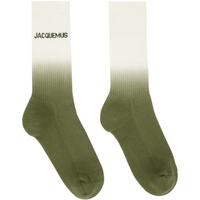 자크뮈스 JACQUEMUS 오프화이트 Off-White & Green Le Chouchou Les chaussettes Moisson Socks 241553M220001