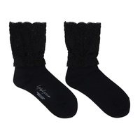요지 야마모토 YOHJI YAMAMOTO Black Shorts Lace Socks 241573F076002