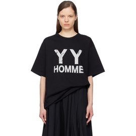 요지 야마모토 YOHJI YAMAMOTO Black Printed T-Shirt 241573F110015