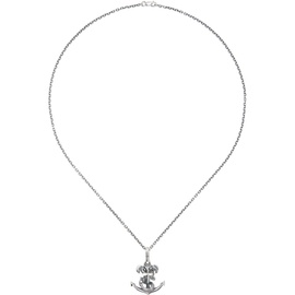 요지 야마모토 YOHJI YAMAMOTO Silver Snake Anchor Pendant Necklace 241573M145002