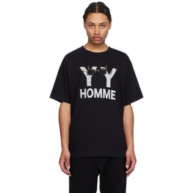 요지 야마모토 YOHJI YAMAMOTO Black Printed T-Shirt 241573M213002
