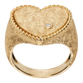 Yvonne Leon Gold Coeur Pailletee Ring 241590F011004