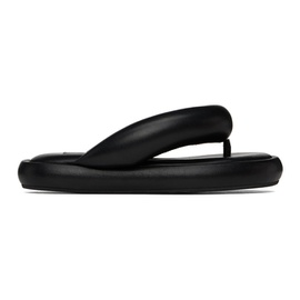 Fiorucci Black Vegan Leather Fluff Flops Sandals 241604M233001