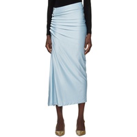 Rabanne Blue Gathered Midi Skirt 241605F092004