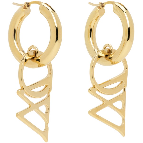 오프화이트 Off-White Gold OW Hoop Earrings 241607F022002