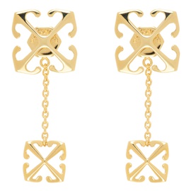 오프화이트 Off-White Gold Double Arrow Earrings 241607F022004