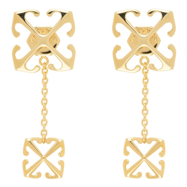  오프화이트 Off-White Gold Double Arrow Earrings 241607F022004