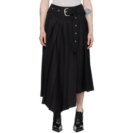 오프화이트 Off-White Black Belted Maxi Skirt 241607F093000