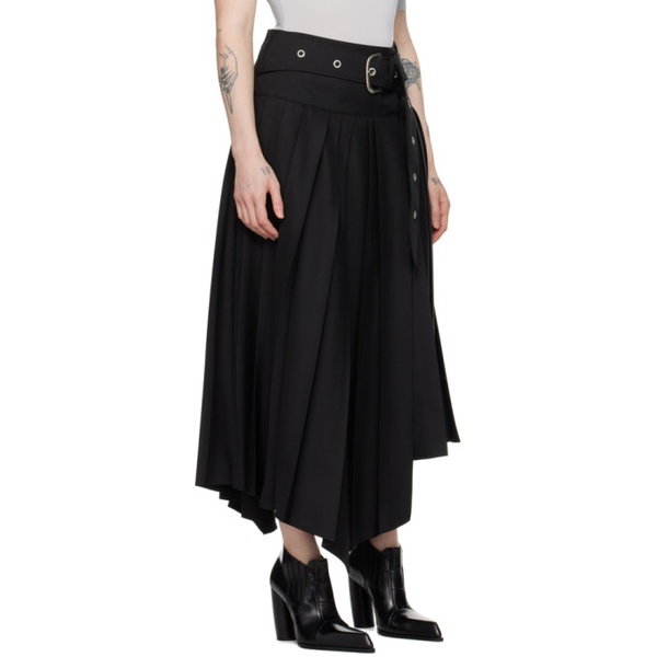  오프화이트 Off-White Black Belted Maxi Skirt 241607F093000